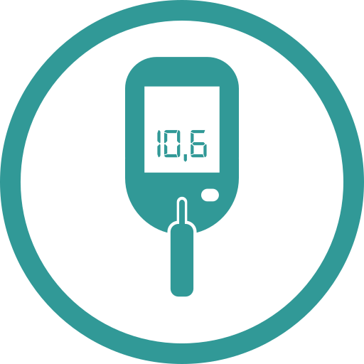 Blood sugar measurement, diabetes, sugar icon